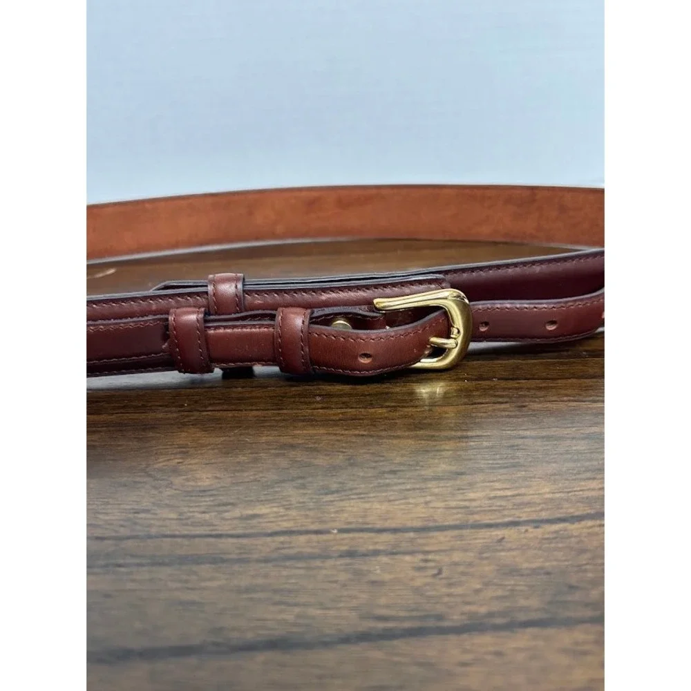 Mens Ranger Belt Genuine Leather Oxblood Brown Brass Buckle Western Size 44